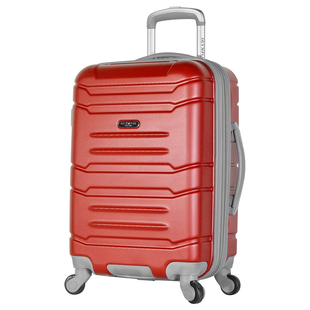 Olympia Denmark 21" Expandable Carry On 4 Wheel Spinner Luggage Suitcase, Wine