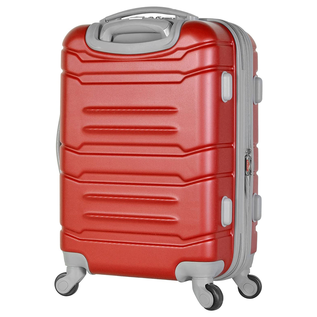 Olympia Denmark 21" Expandable Carry On 4 Wheel Luggage Suitcase, Wine(Open Box)