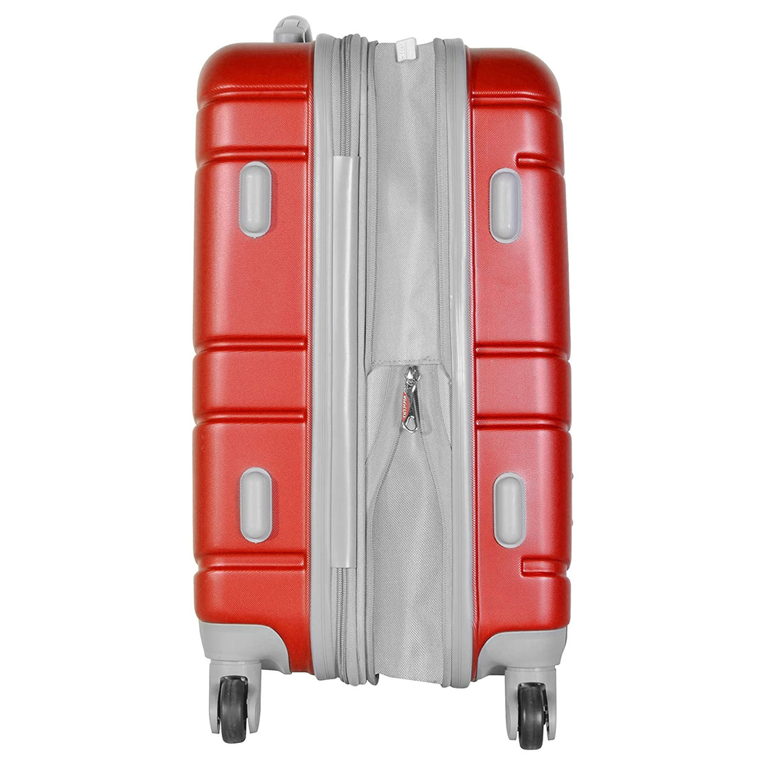 Olympia Denmark 21" Expandable Carry On 4 Wheel Spinner Luggage Suitcase, Wine