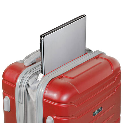 Denmark 21" Expandable Carry On 4 Wheel Spinner Luggage Suitcase, Wine(Damaged)