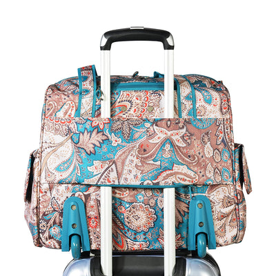 Olympia Deluxe Fashion Rolling Overnighter Luggage Suitcase with Handle, Paisley