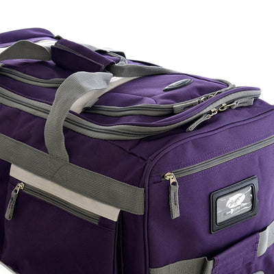 Olympia 22 Inch 8 Pocket Rolling Duffel Bag w/ Handle, Dark Lavender (Open Box) - VMInnovations