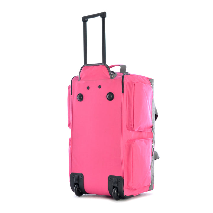 22 Inch Rolling Duffel Bag with Retractable Handle, Hot Pink (Open Box) - VMInnovations
