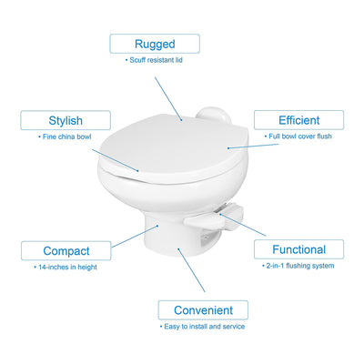 Thetford Aqua Magic Style II RV Low Profile Portable Toilet, White (Open Box)
