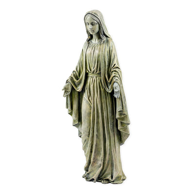 Napco Resin Mother Virgin Mary Lady of Grace Outdoor Garden Church Statue, Ivory