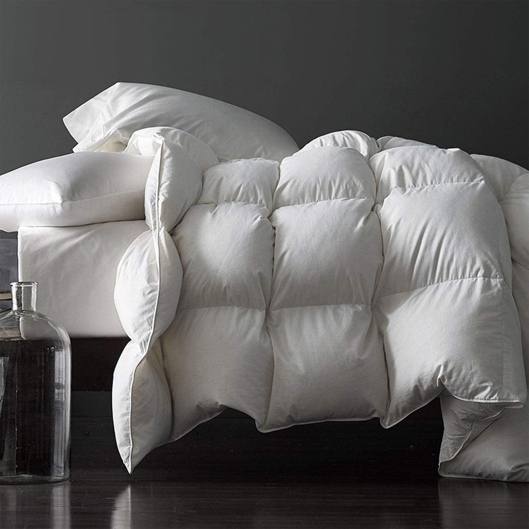 Royoliving Premium Cotton Silver Down All Season Bed Comforter, White (Used)