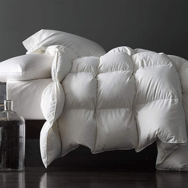 Royoliving Premium Cotton Silver Down All Season Bed Comforter, White (Used)