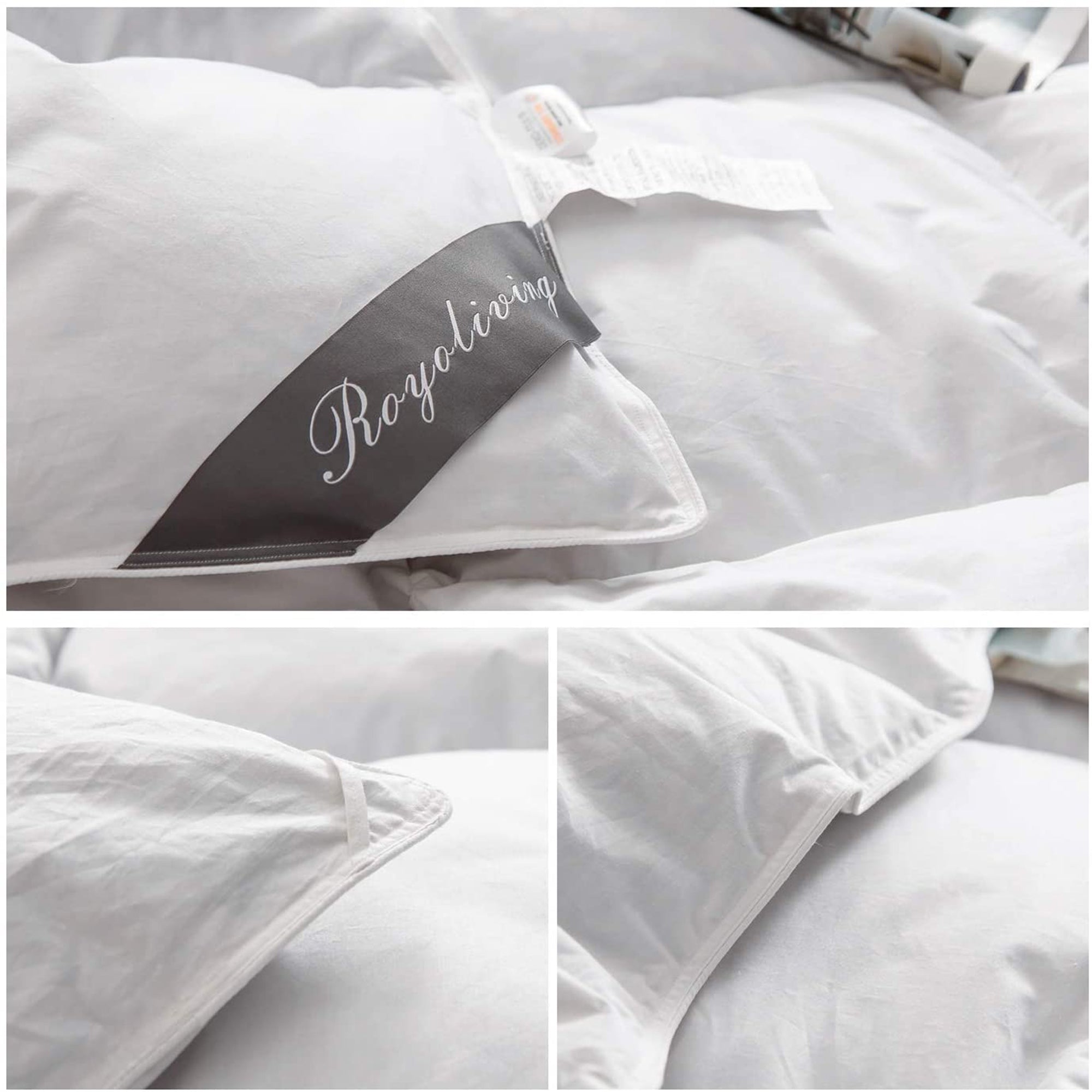 Royoliving Premium Cotton Silver Down All Season Bed Comforter, White (Used) - VMInnovations