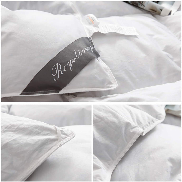 Royoliving Premium Cotton Silver Down All Season Bed Comforter, White (Used)