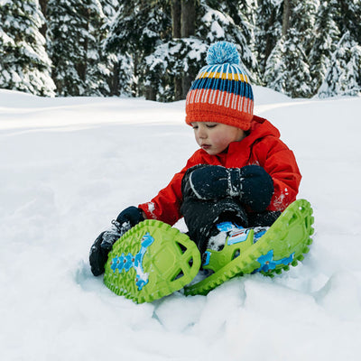 Crescent Moon Eva Foam Adult Snowshoes, Camo & KID G Kid's Snowshoes, Volt Green