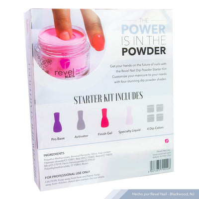 Revel Nail Passion for Pastels Glossy Dip Powder Starter Nail Kit with 4 Colors