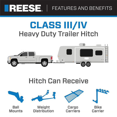 Reese Towpower Class III Frame Trailer Tow Hitch w/ 2" Receiver Tube (Open Box)