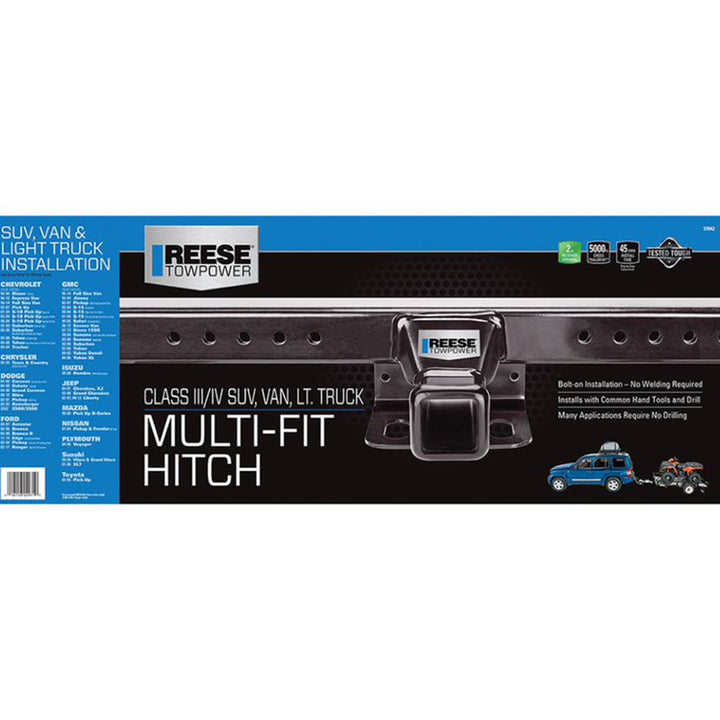 Reese Towpower Class III Frame Trailer Tow Hitch w/ 2" Receiver Tube (Open Box)