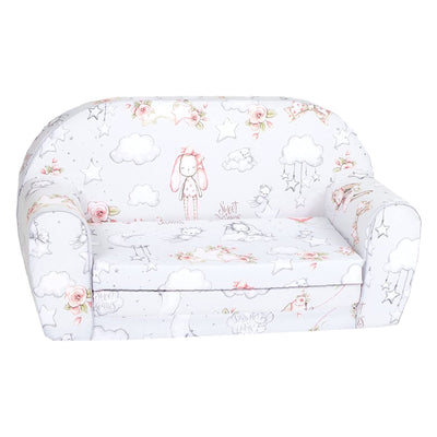 Delsit Toddler Couch and Kids Flip Open Foam Double Sofa, Sweet Dreams Bunny - VMInnovations