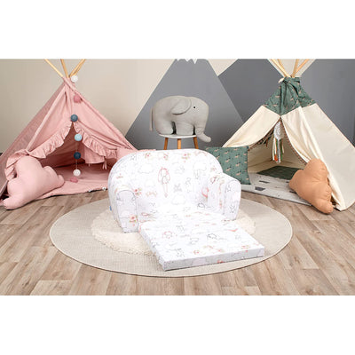 Delsit Toddler Couch and Kids Flip Open Foam Double Sofa, Sweet Dreams Bunny - VMInnovations