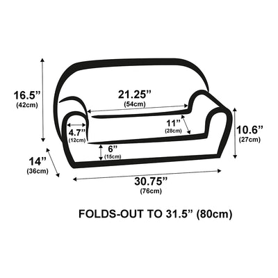 Delsit Toddler Couch & Kids 2 in 1 Flip Open Foam Double Sofa, White with Stars - VMInnovations