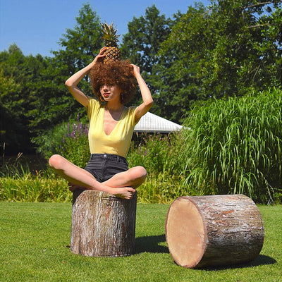 Delsit Lightweight Tree Trunk Outdoor/Indoor Floor Pouffe Ottoman (Open Box) - VMInnovations