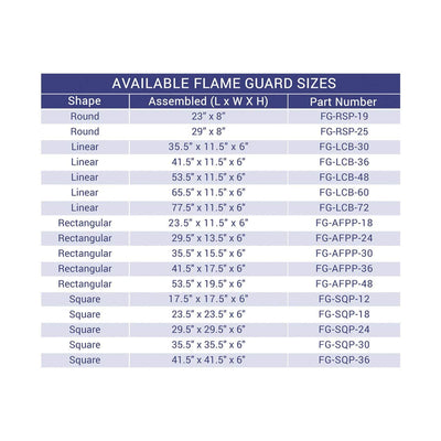 American Fire Glass 19" Diam. Fire Table Wind Guard Flame Shield (For Parts) - VMInnovations