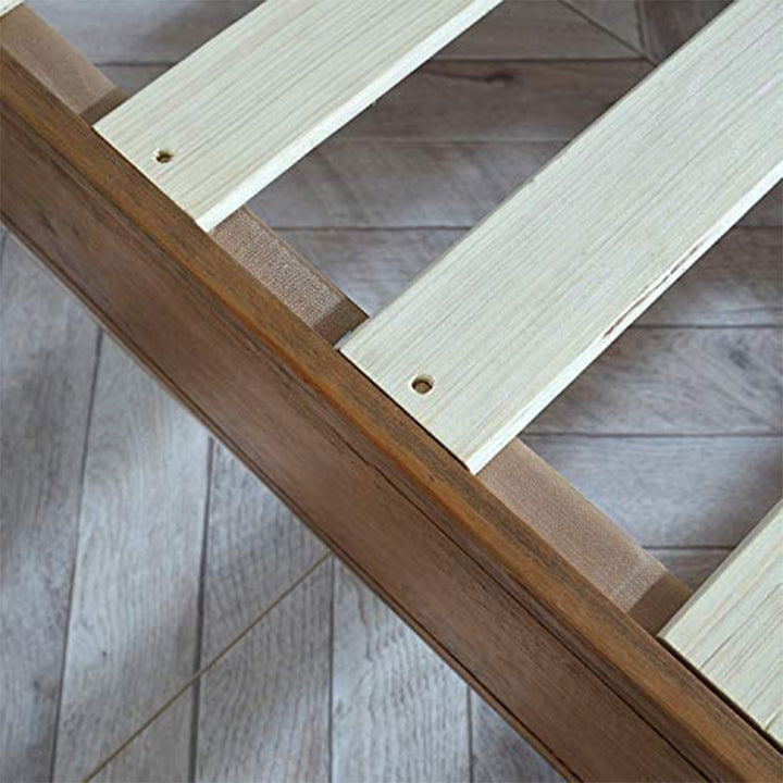 MUSEHOMEINC 12in Solid Pine Wood Platform Bed Frame w/ Wooden Slats (Open Box)