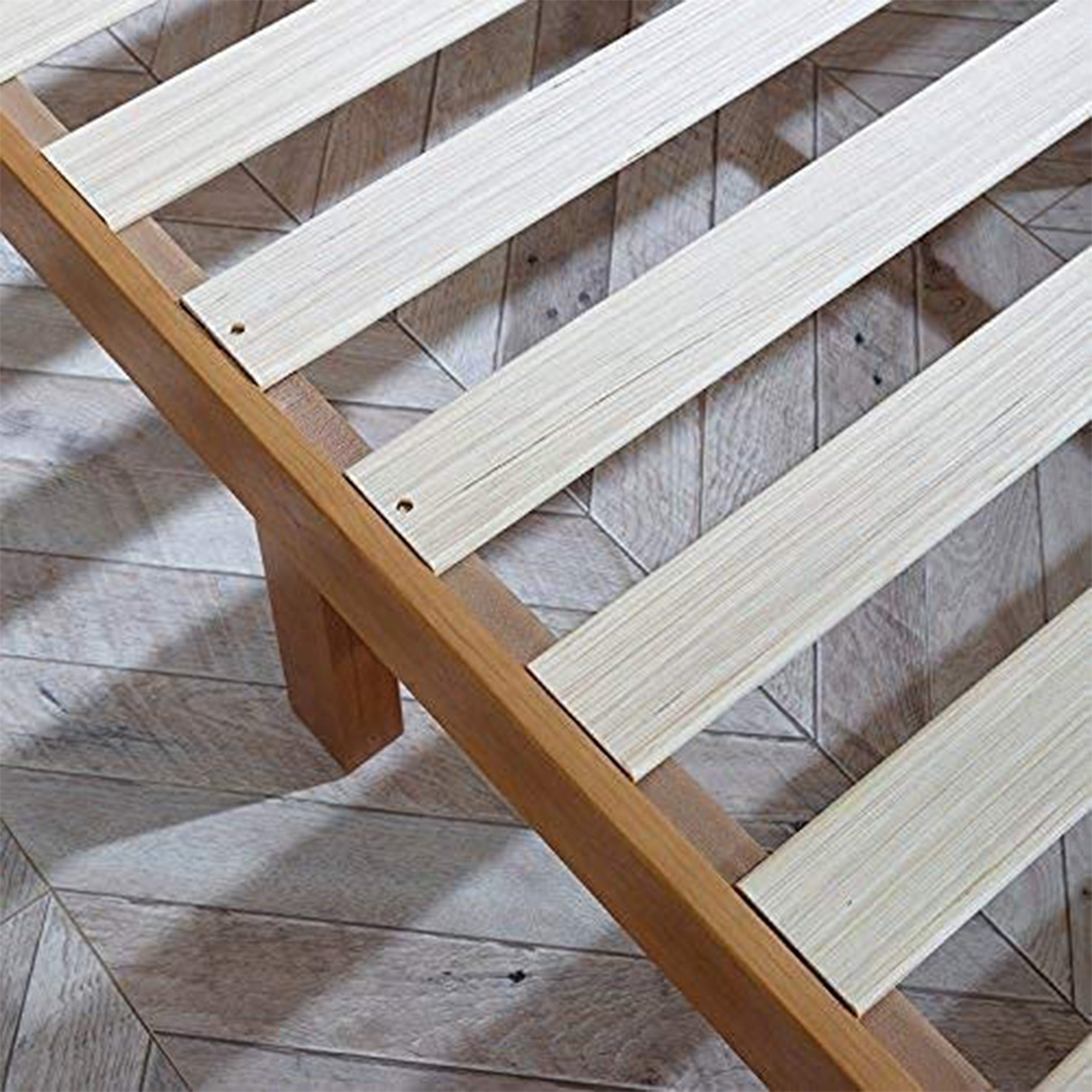 Solid Pinewood Rustic Platform Bed with 2 Way Design Headboard, King (For Parts) - VMInnovations