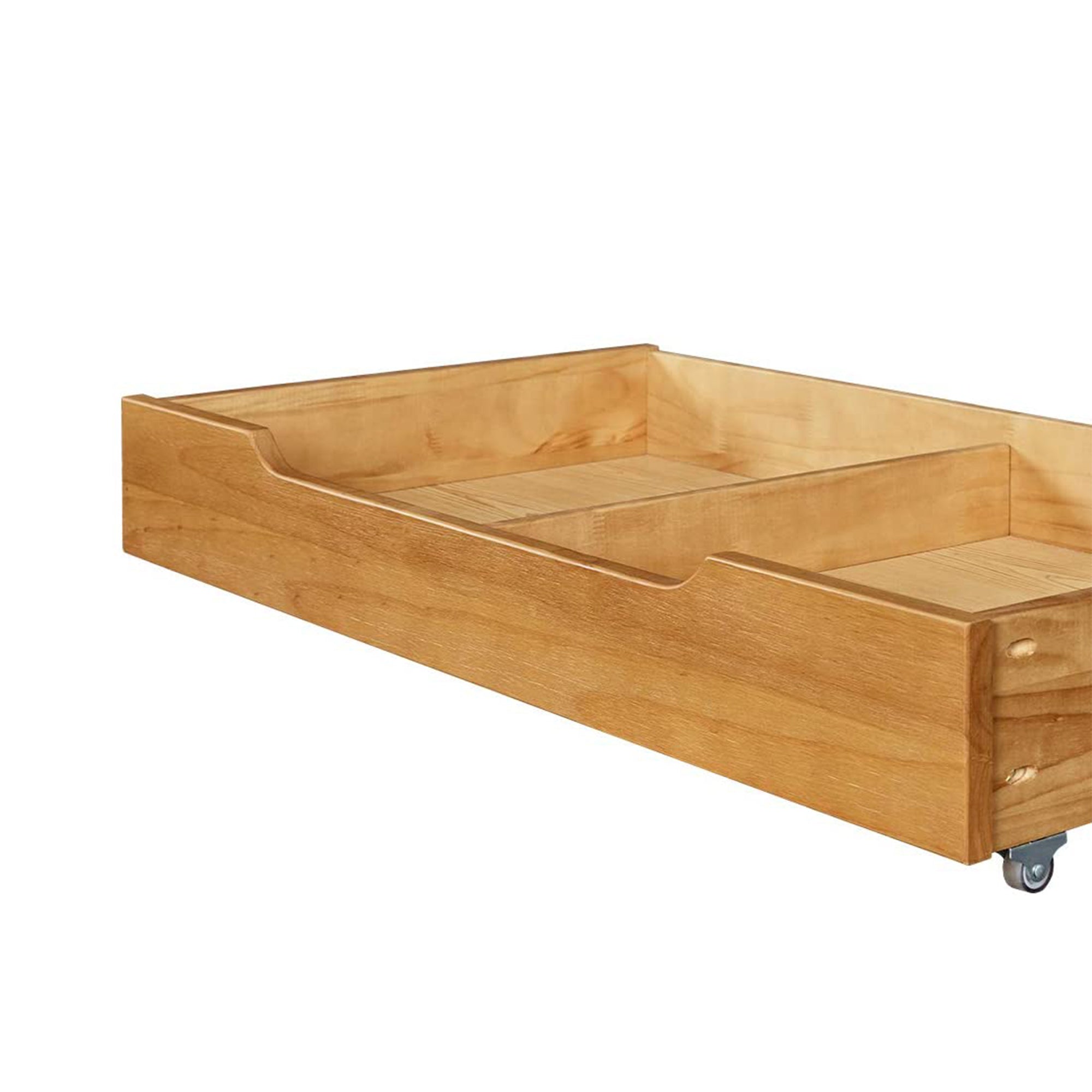 MUSEHOMEINC Solid Wood Underbed Storage Trundle Organizer, Full/Twin (Open Box) - VMInnovations