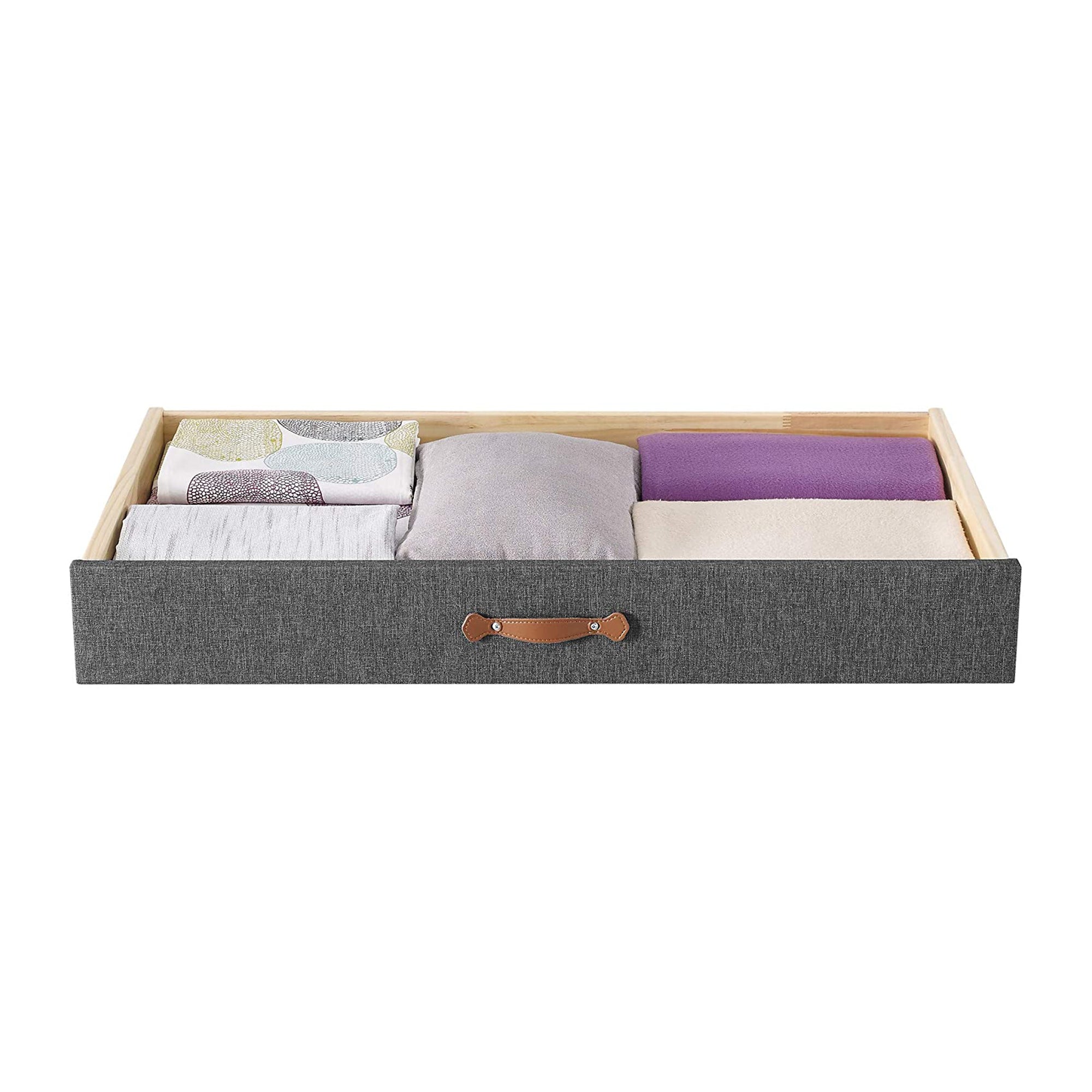 MUSEHOMEINC Upholstered Wooden Under Bed Storage for King/Queen Beds (Open Box) - VMInnovations