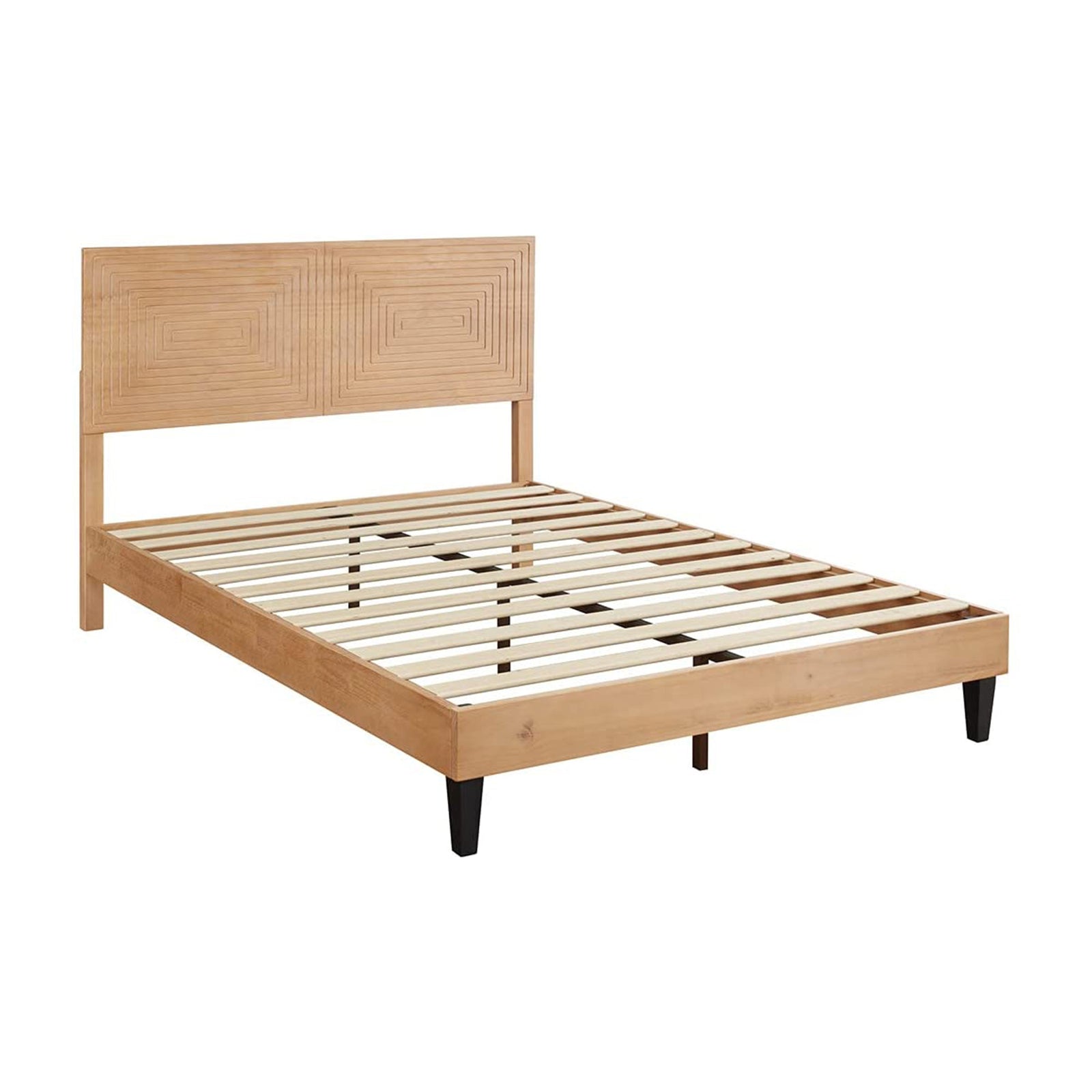 MUSEHOMEINC Mid Century Modern Solid Wood Adjustable Height Platform Bed, Queen - VMInnovations