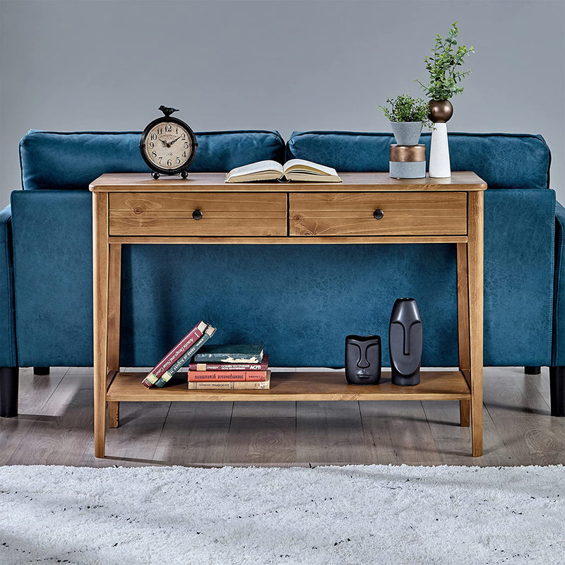 MUSEHOMEINC California Mid Century Wood Console Table with Drawers (For Parts)