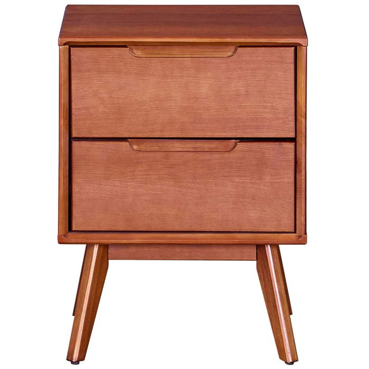 MUSEHOMEINC Mid Century Modern Solid Wood 2 Drawer Nighstand End Table, Walnut