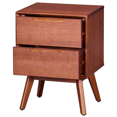 MUSEHOMEINC Mid Century Modern Solid Wood 2 Drawer Nighstand End Table, Walnut