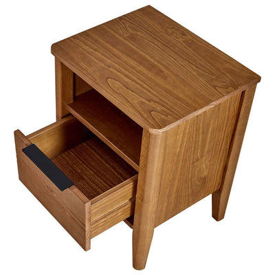 MUSEHOMEINC California Classic 1 Drawer Nightstand End Table, Honey Brown (Used) - VMInnovations