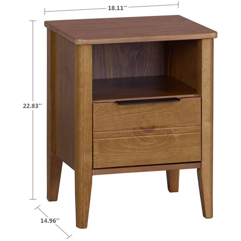 MUSEHOMEINC California Classic 1 Drawer Nightstand End Table, Honey Brown (Used)