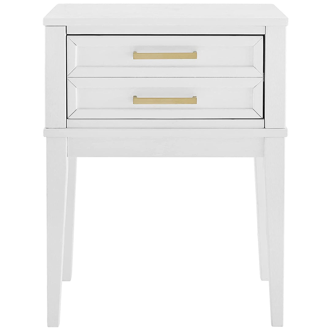 MUSEHOMEINC Mid Century Modern 2 Drawer Solid Wood Nightstand End Table, White