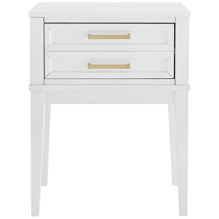 MUSEHOMEINC Mid Century Modern 2 Drawer Solid Wood Nightstand End Table, White