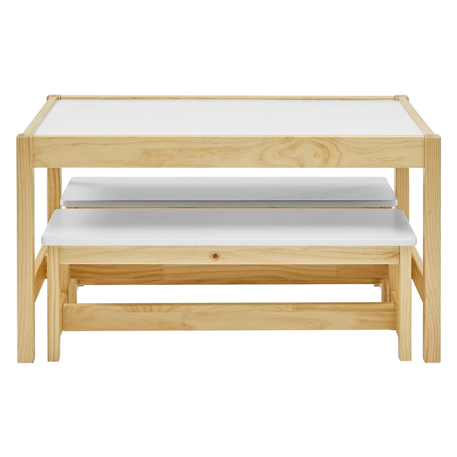 MUSEHOMEINC Wooden Kids Toddlers Activity Play Table and Bench Chair Set (Used) - VMInnovations