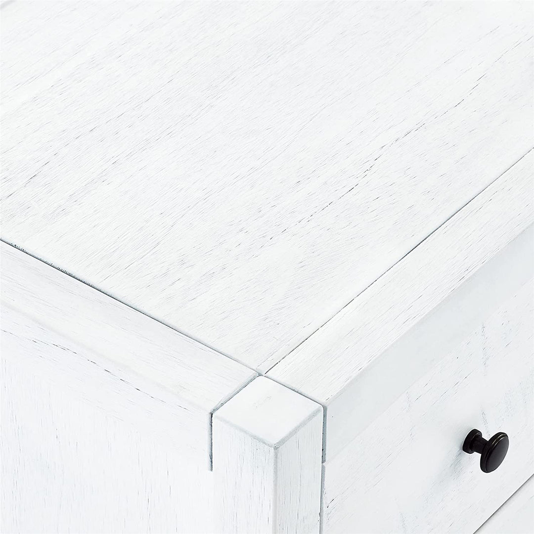 MUSEHOMEINC Solid Wood 3 Drawer Storage Nightstand,White Washed(For Parts)