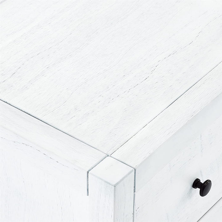 MUSEHOMEINC Solid Wood 3 Drawer Storage Nightstand,White Washed(For Parts)