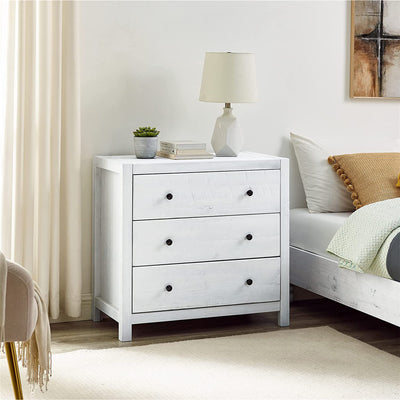 MUSEHOMEINC Rustic Solid Wood 3 Drawer Storage Dresser Nightstand (Used) - VMInnovations