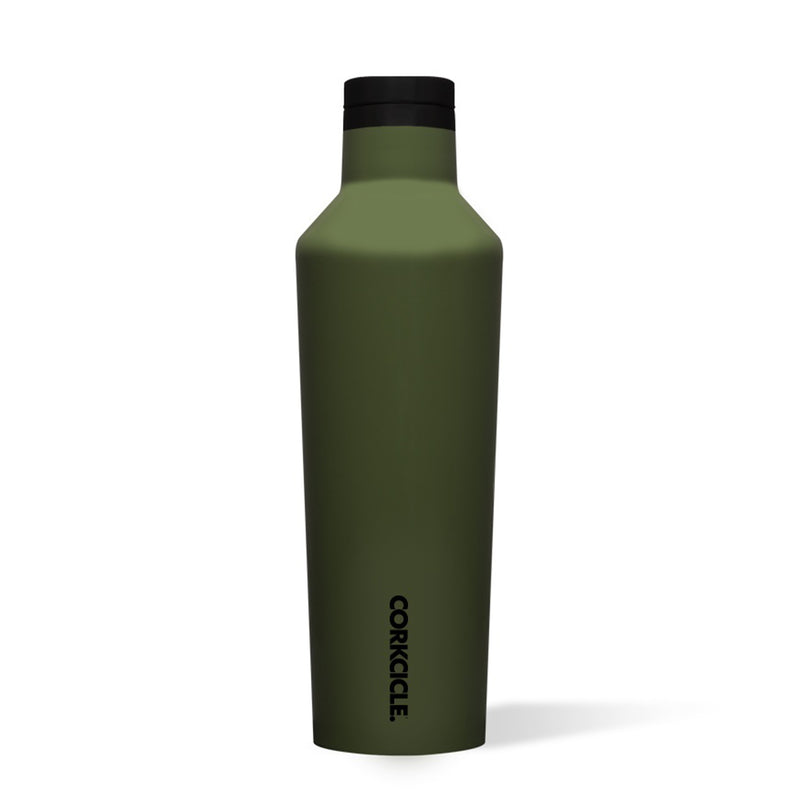 Corkcicle Classic 16 Ounce Canteen Stainless Steel Water Bottle, Matte Olive