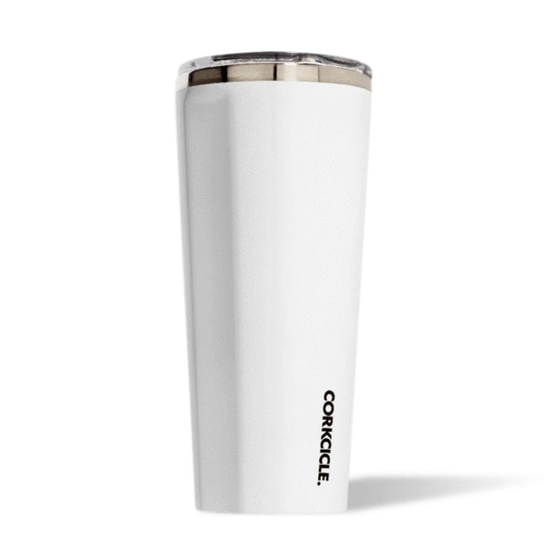 Corkcicle Classic 24 Ounce Stainless Steel Insulated Tumbler w/ Lid, Gloss White