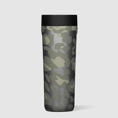 Corkcicle Commuter Cup 17 Oz Insulated Spill Proof Travel Coffee, Snow Leopard