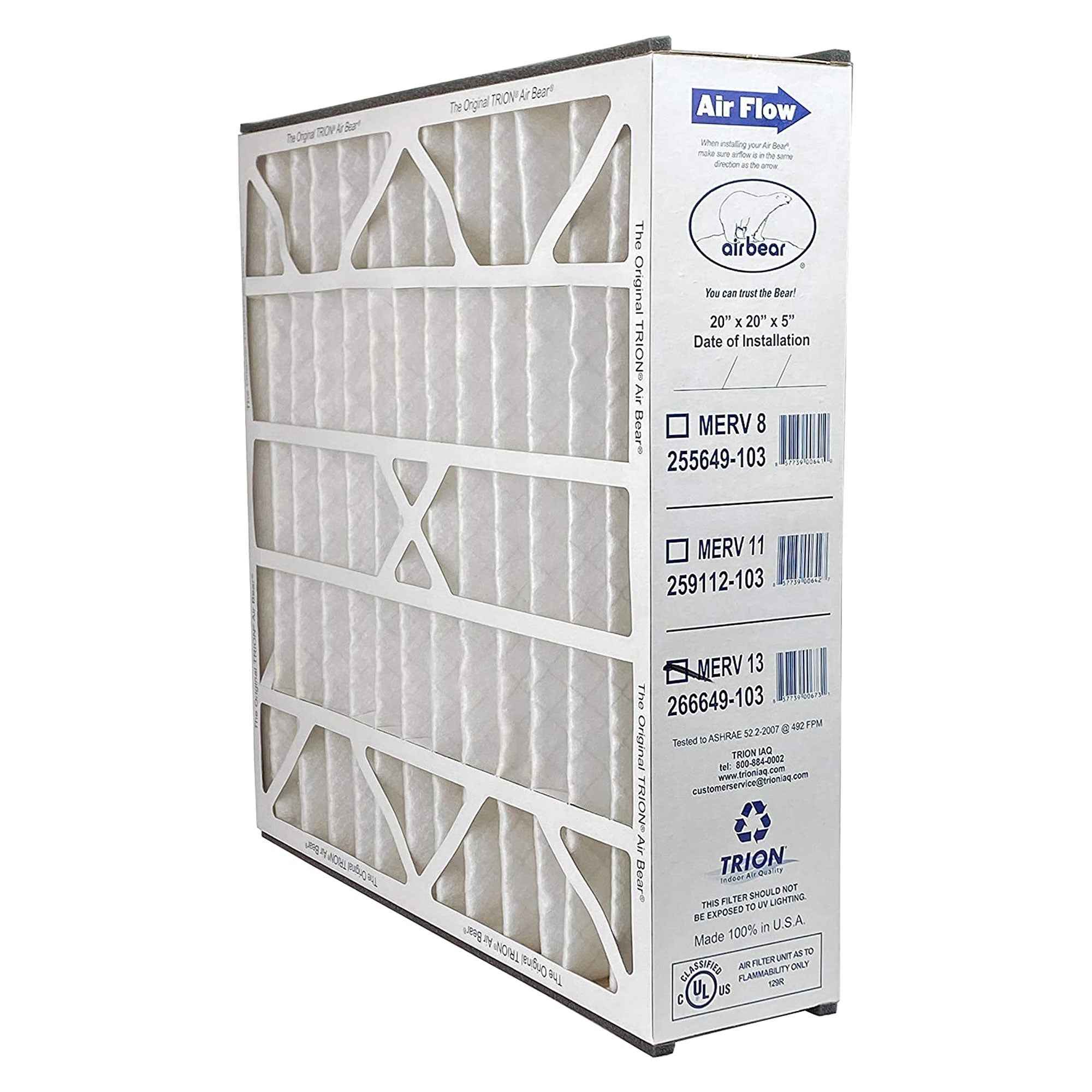 Air Bear 20 x 20 x 5 Inch MERV 13 Air Purifier Filter (4 Pack) (Open Box) - VMInnovations