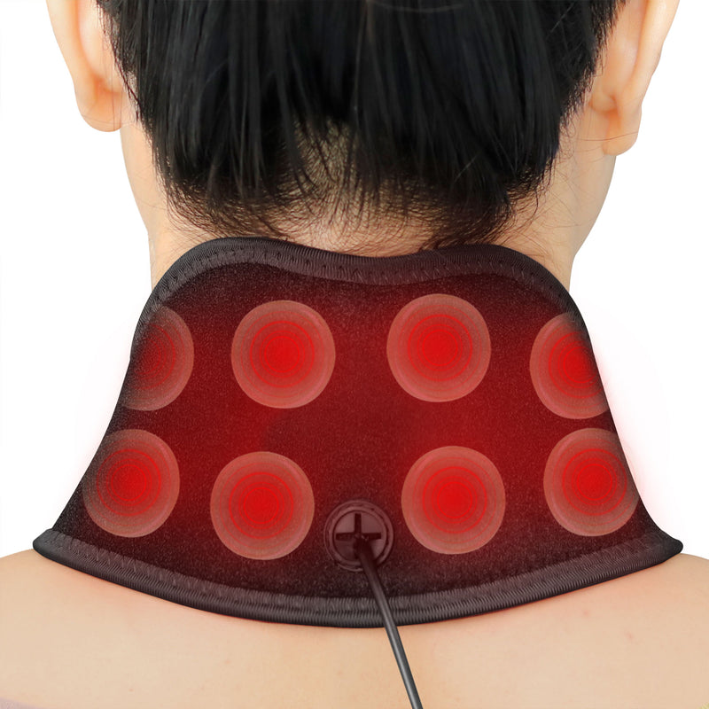 UTK Jade Stone Far Infrared Adjustable Heating Neck Wrap with Remote and Pouch