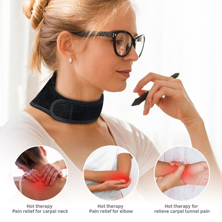UTK Jade Stone Far Infrared Adjustable Heating Neck Wrap, Remote&Pouch(Open Box)