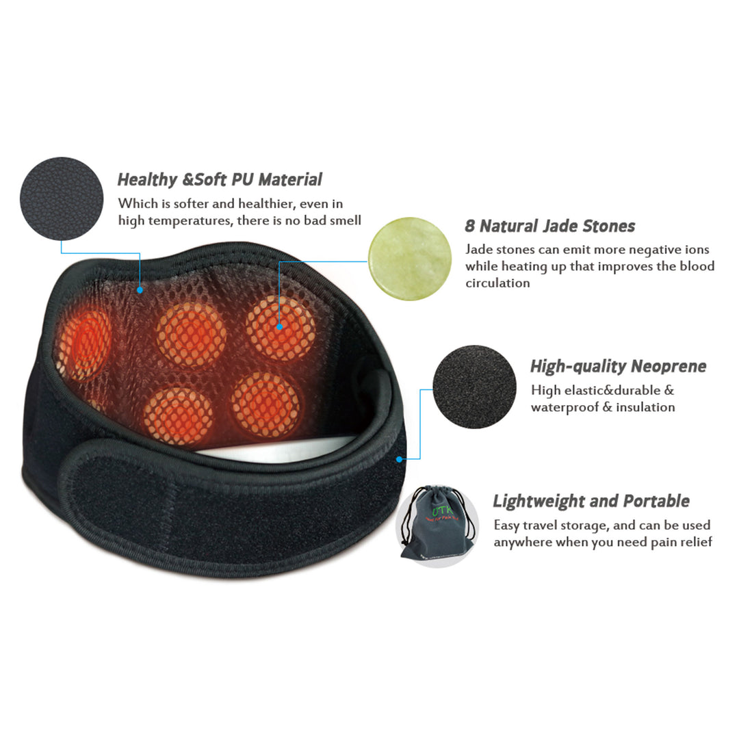 UTK Jade Stone Far Infrared Adjustable Heating Neck Wrap, Remote&Pouch(Open Box)