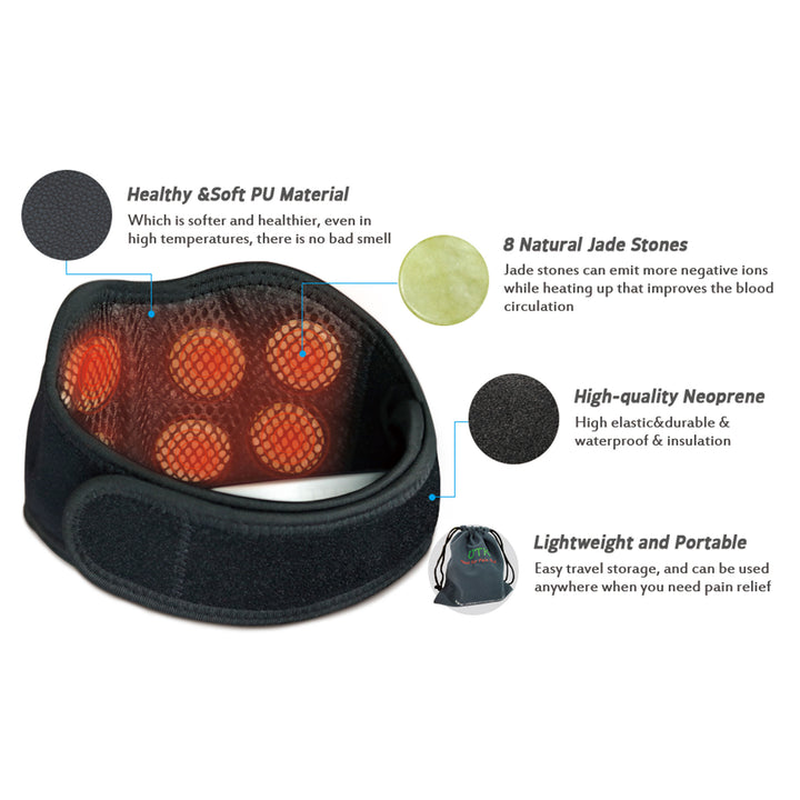 UTK Jade Stone Far Infrared Adjustable Heating Neck Wrap, Remote&Pouch(Open Box)