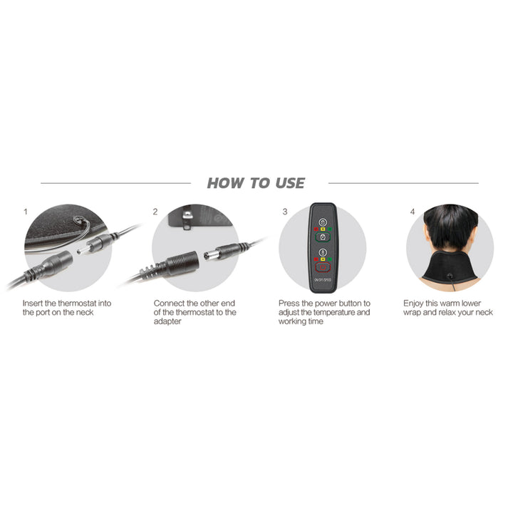 UTK Jade Stone Far Infrared Adjustable Heating Neck Wrap, Remote&Pouch(Open Box)