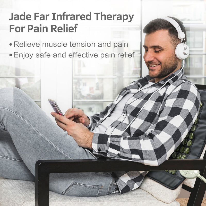 UTK 19 x 15 Inch Jade Stone Infrared Heating Pad Pain Relief w/ Smart Controller