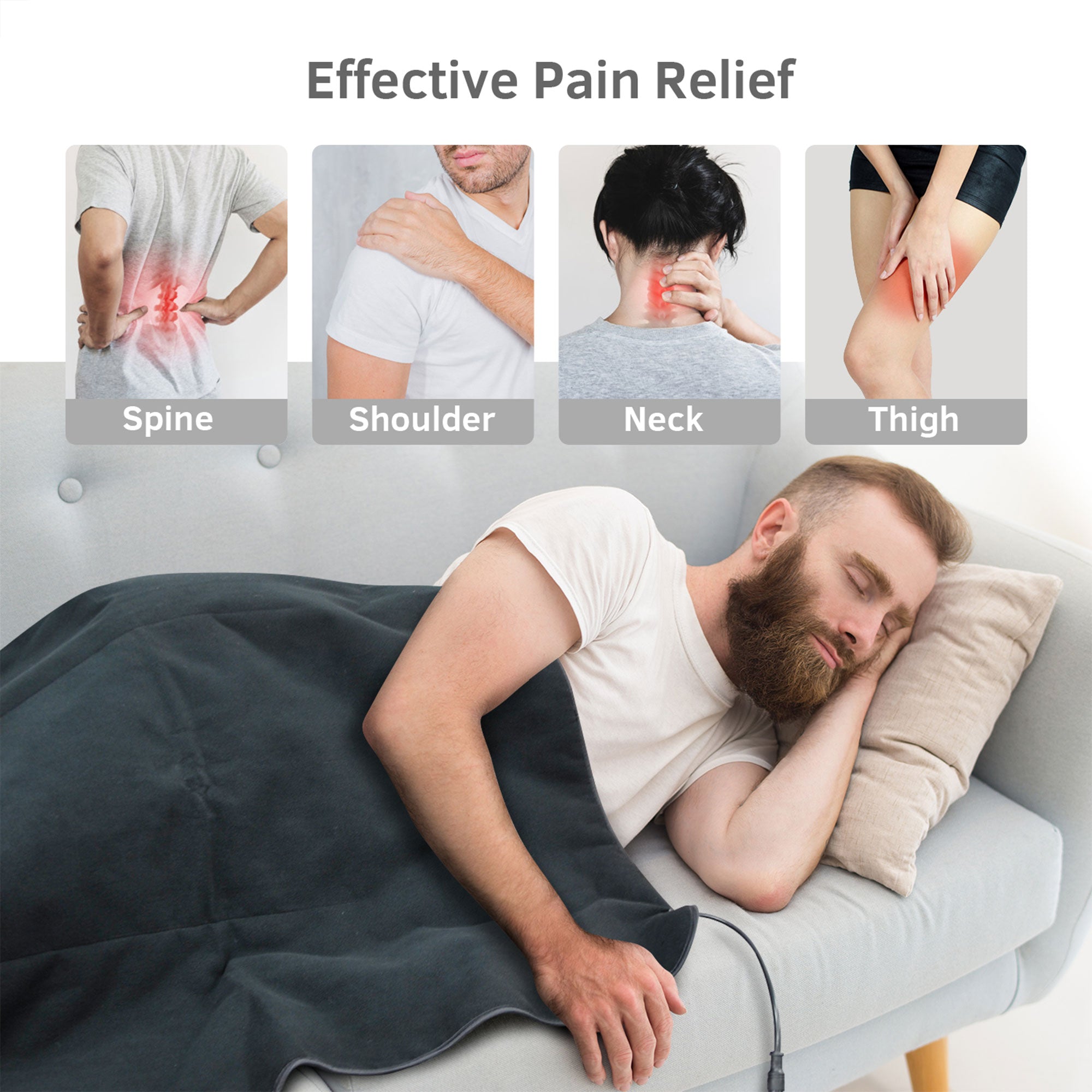 UTK 36 x 24 Inch Far Infrared Heating Pad for Pain Relief with Smart Controller - VMInnovations