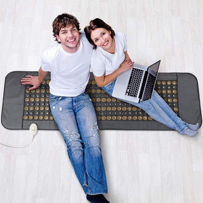 UTK 24 x 70In Tourmaline Stone Infrared Pain Relief Heating Mat, Black (Used) - VMInnovations